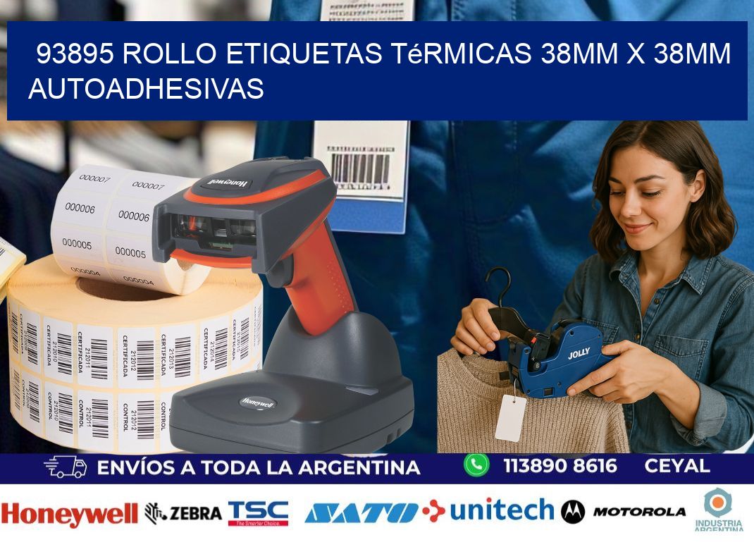 93895 Rollo Etiquetas Térmicas 38mm X 38mm Autoadhesivas