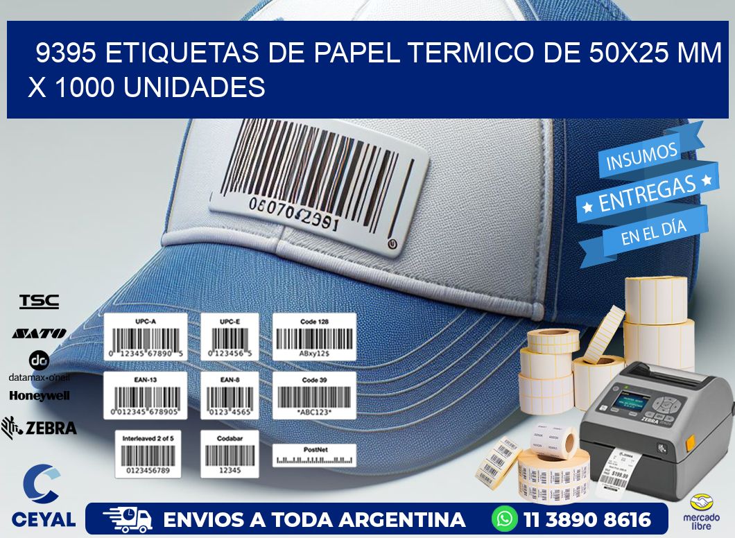 9395 Etiquetas De Papel Termico De 50x25 Mm X 1000 Unidades