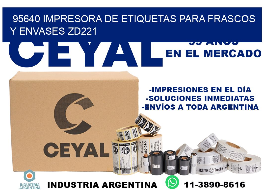 95640 impresora de etiquetas para frascos y envases ZD221