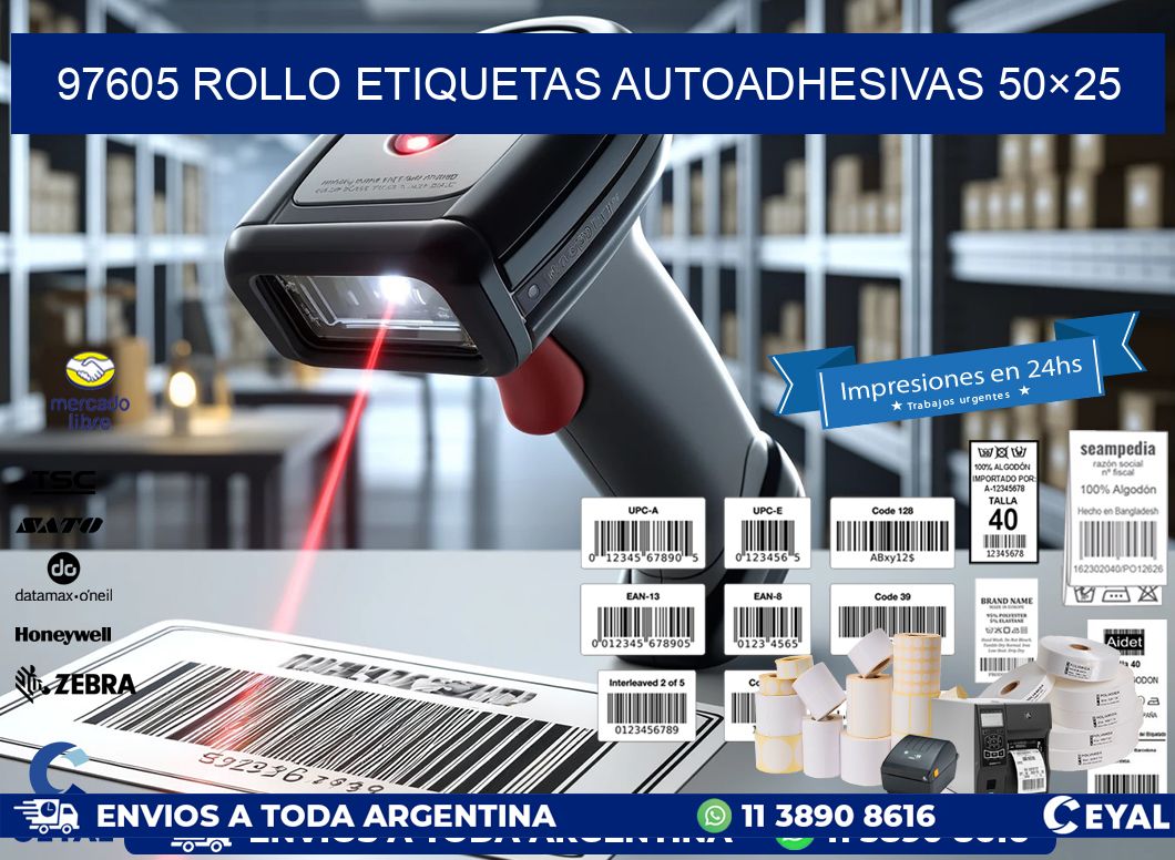97605 Rollo Etiquetas autoadhesivas 50×25