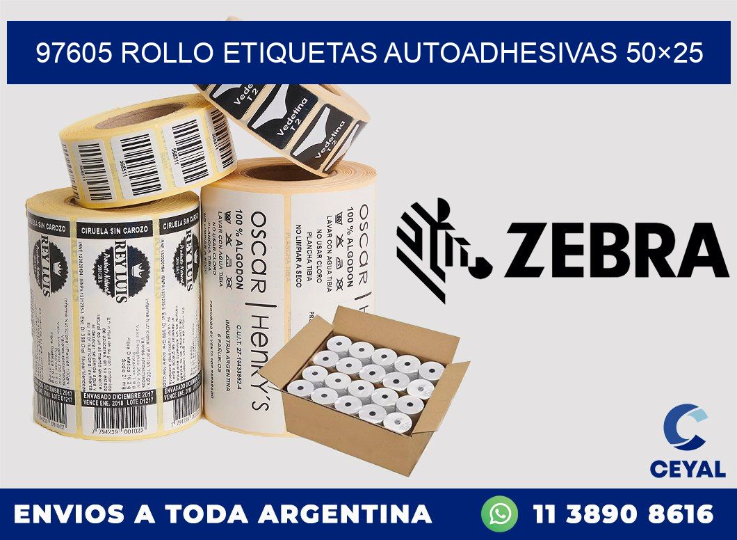 97605 Rollo Etiquetas autoadhesivas 50×25