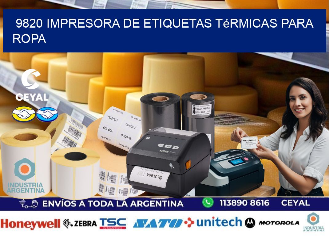 9820 impresora de etiquetas térmicas para ropa