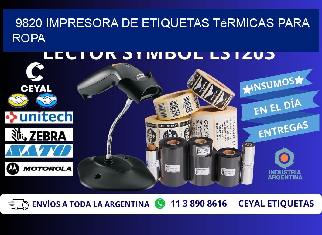 9820 impresora de etiquetas térmicas para ropa