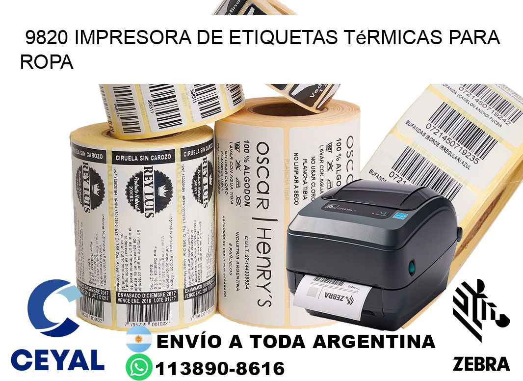 9820 impresora de etiquetas térmicas para ropa
