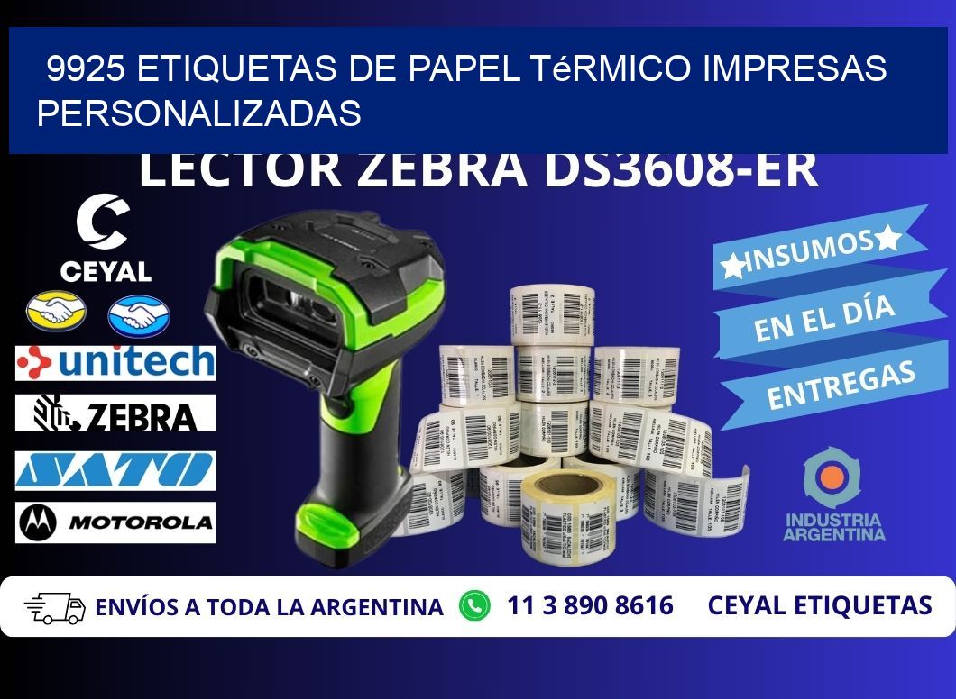 9925 Etiquetas de papel térmico impresas personalizadas