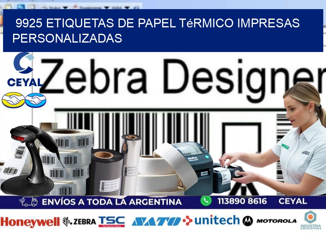 9925 Etiquetas de papel térmico impresas personalizadas