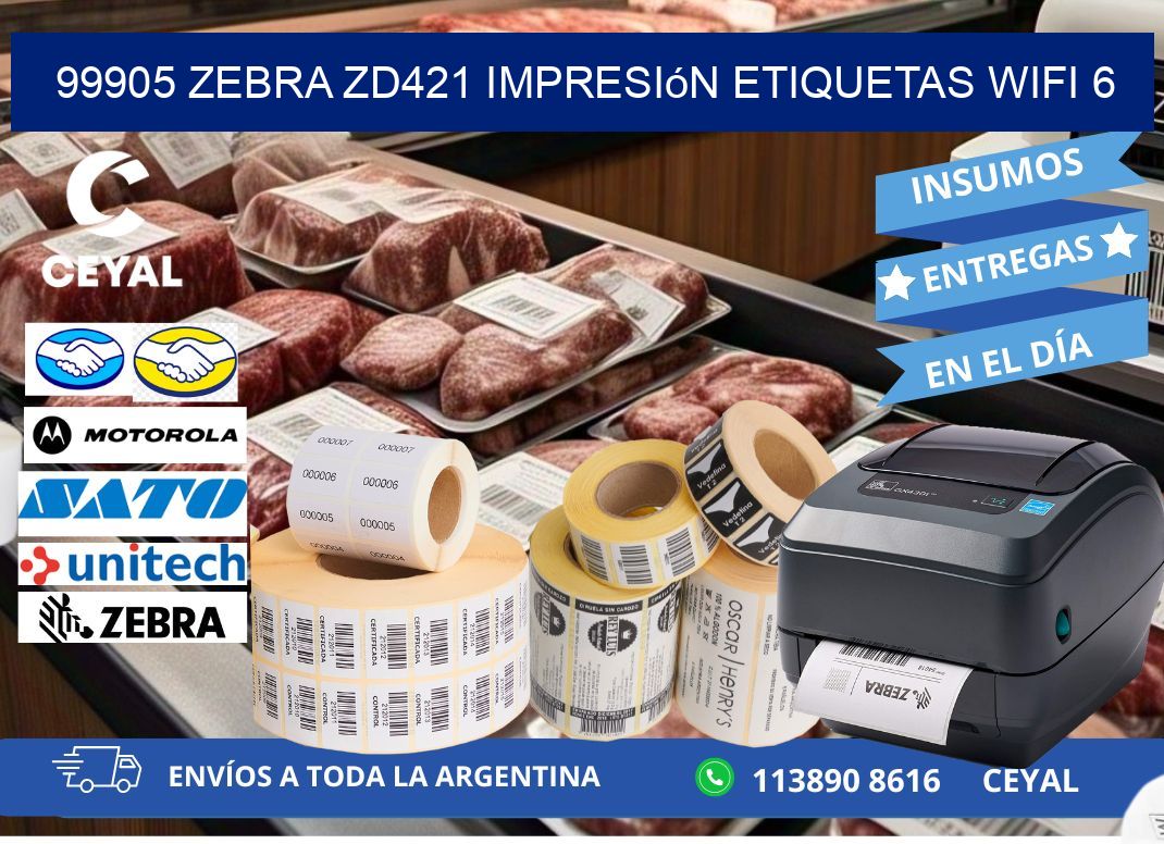 99905 Zebra ZD421 impresión etiquetas WiFi 6