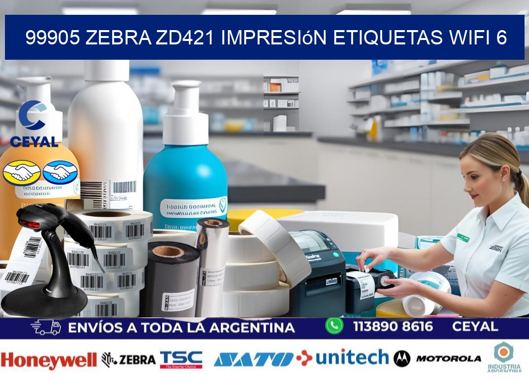 99905 Zebra ZD421 impresión etiquetas WiFi 6
