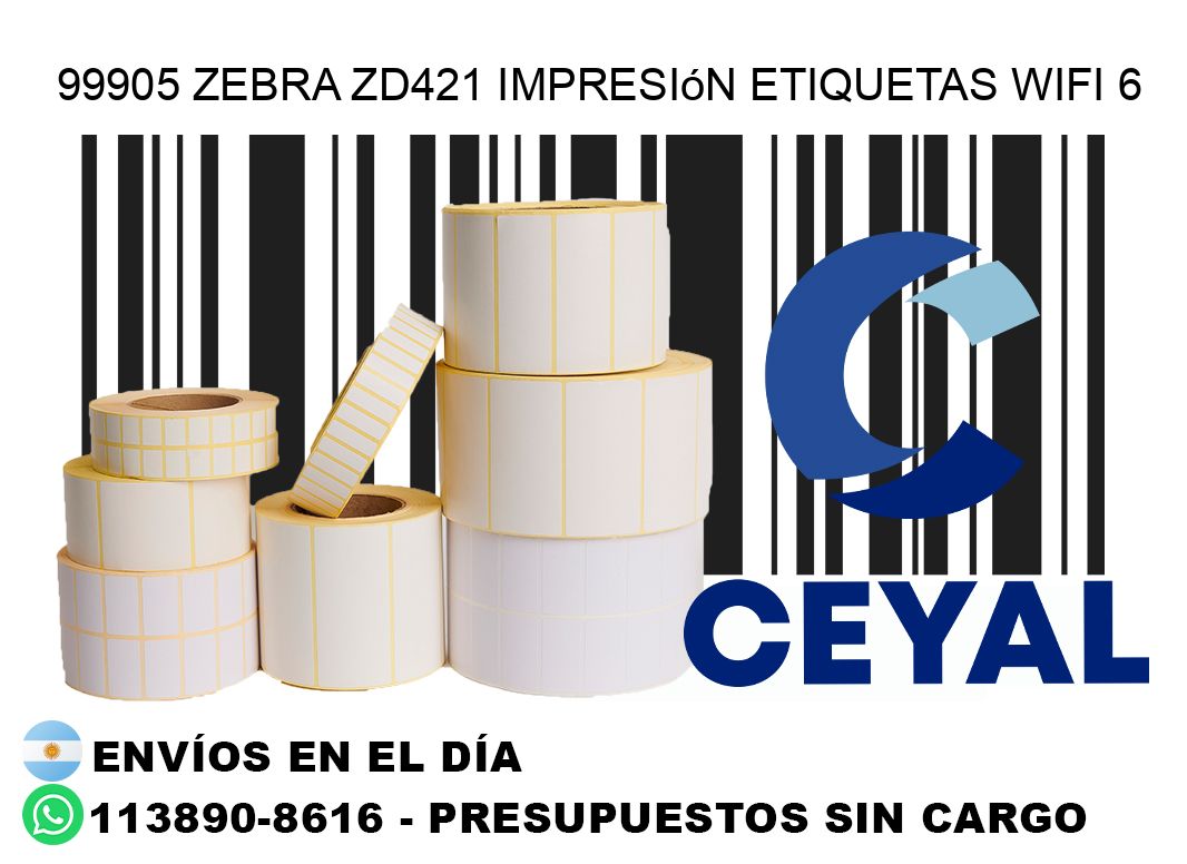 99905 Zebra ZD421 impresión etiquetas WiFi 6
