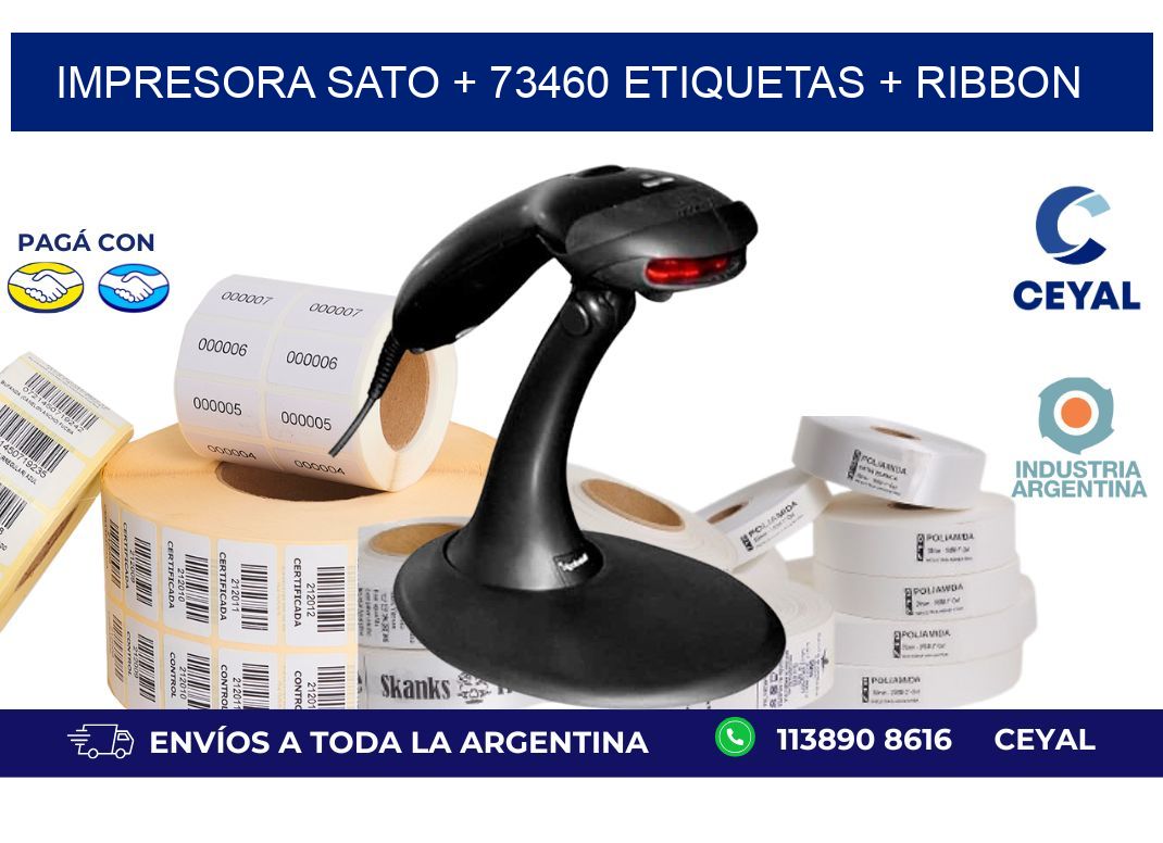 impresora SATO + 73460 etiquetas + ribbon