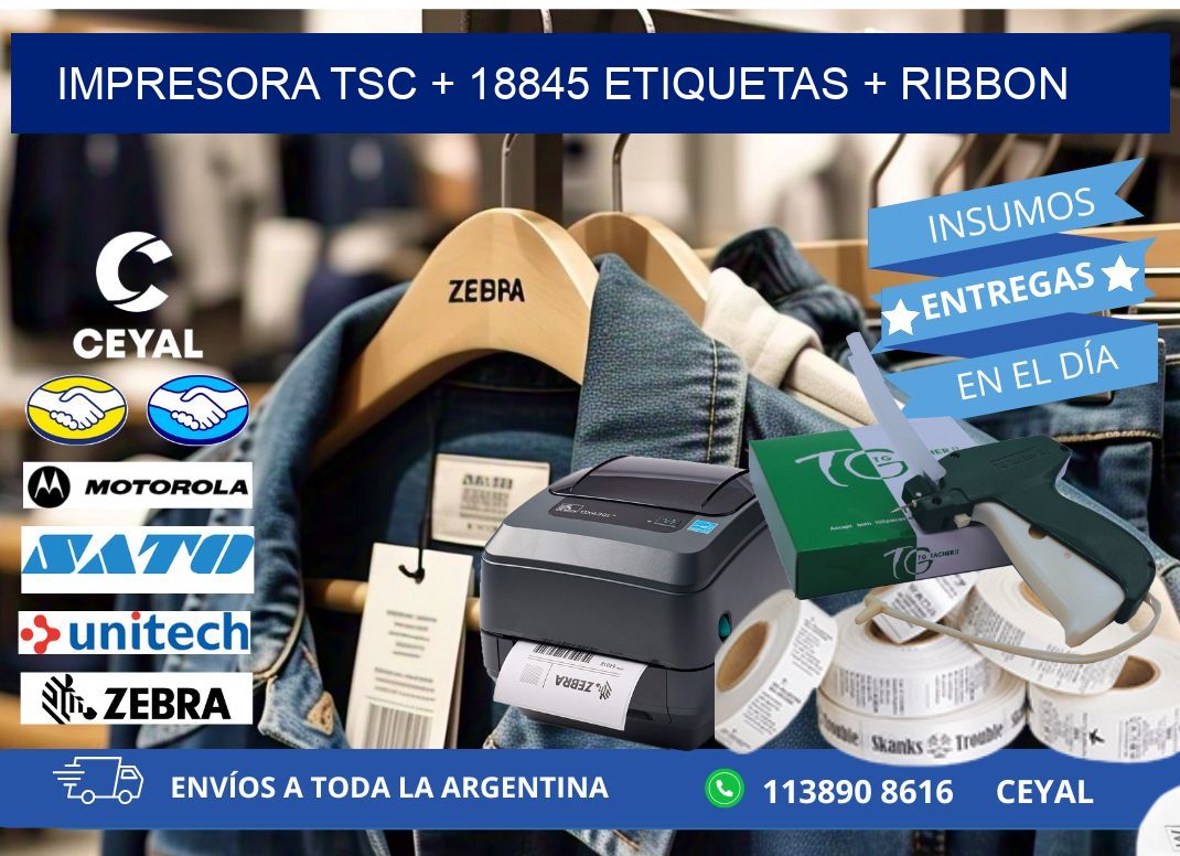 impresora TSC + 18845 etiquetas + ribbon