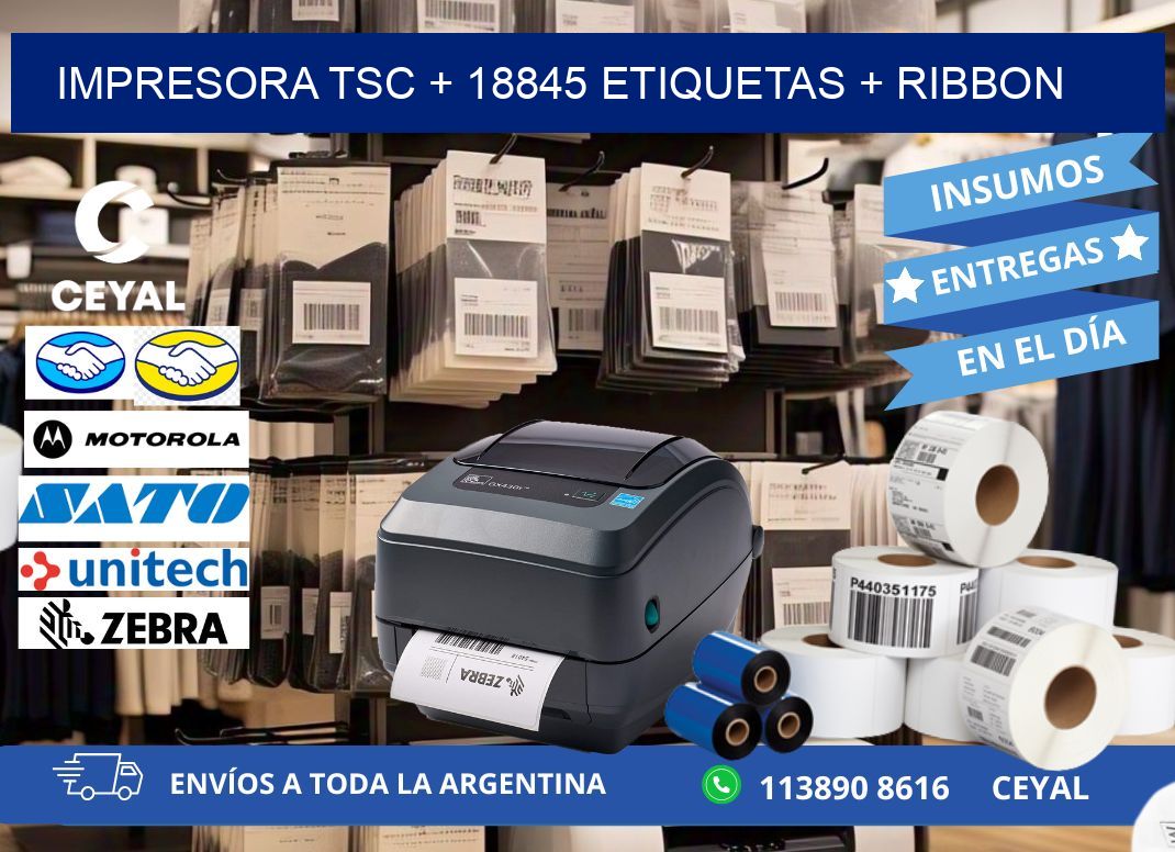 impresora TSC + 18845 etiquetas + ribbon