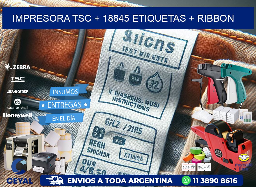 impresora TSC + 18845 etiquetas + ribbon