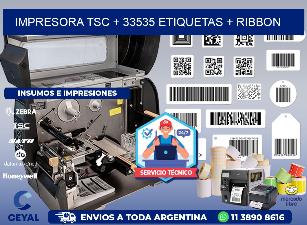 impresora TSC + 33535 etiquetas + ribbon