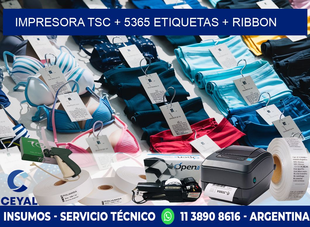 impresora TSC + 5365 etiquetas + ribbon