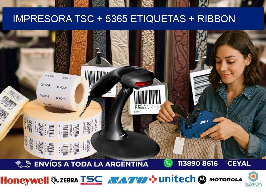impresora TSC + 5365 etiquetas + ribbon