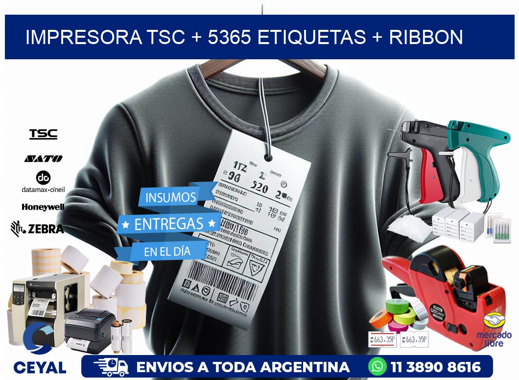 impresora TSC + 5365 etiquetas + ribbon