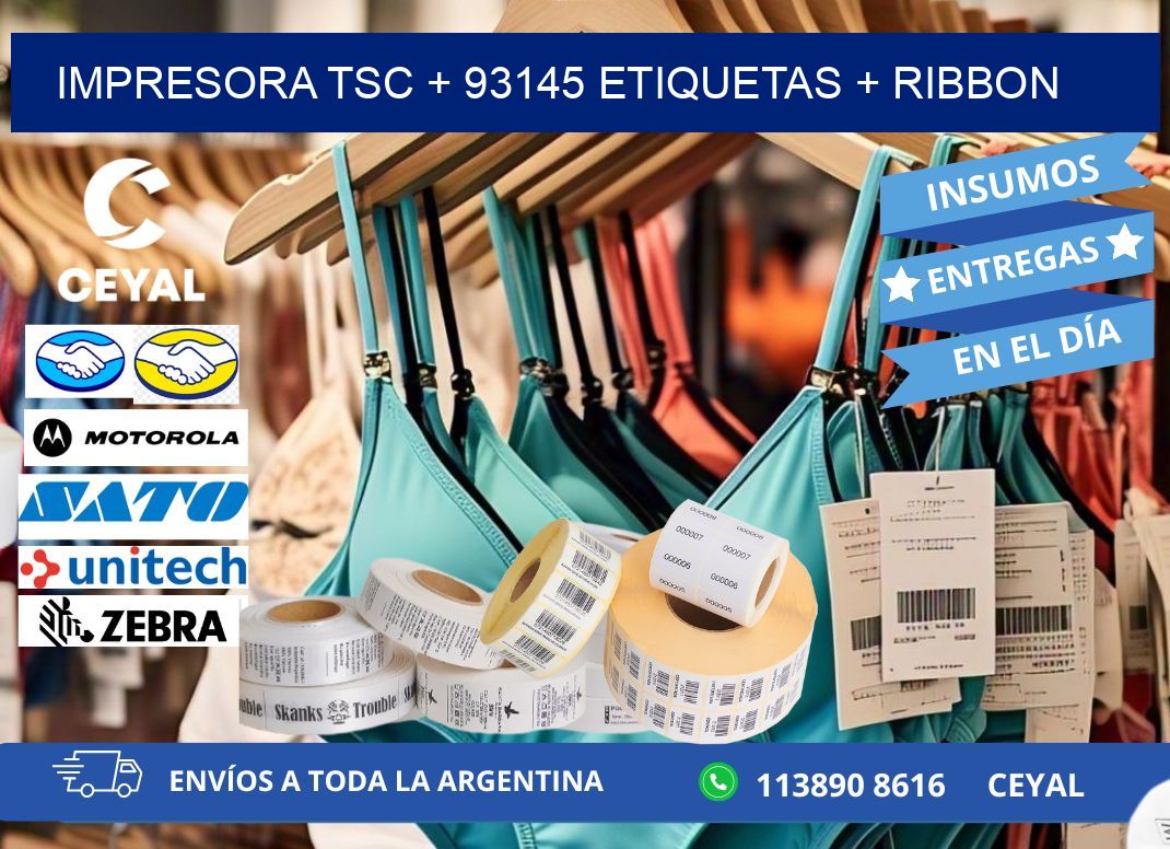 impresora TSC + 93145 etiquetas + ribbon
