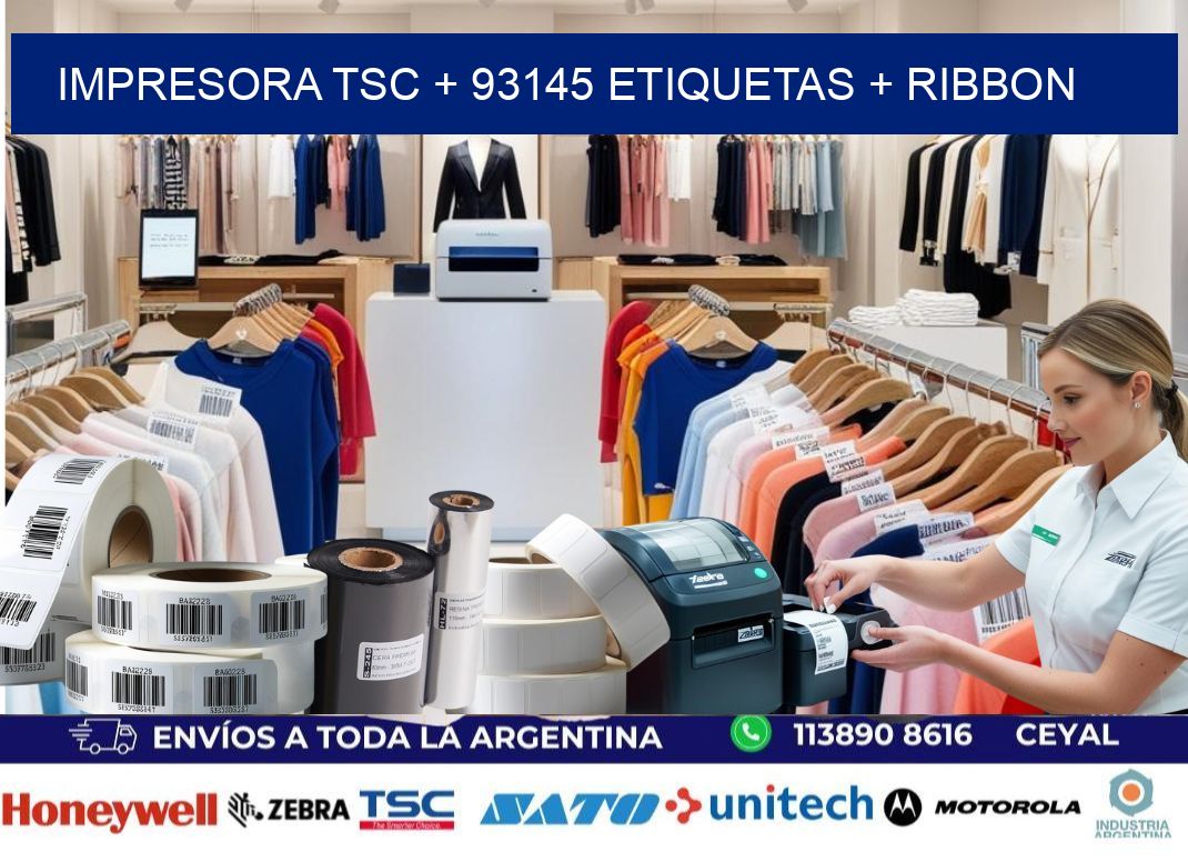 impresora TSC + 93145 etiquetas + ribbon
