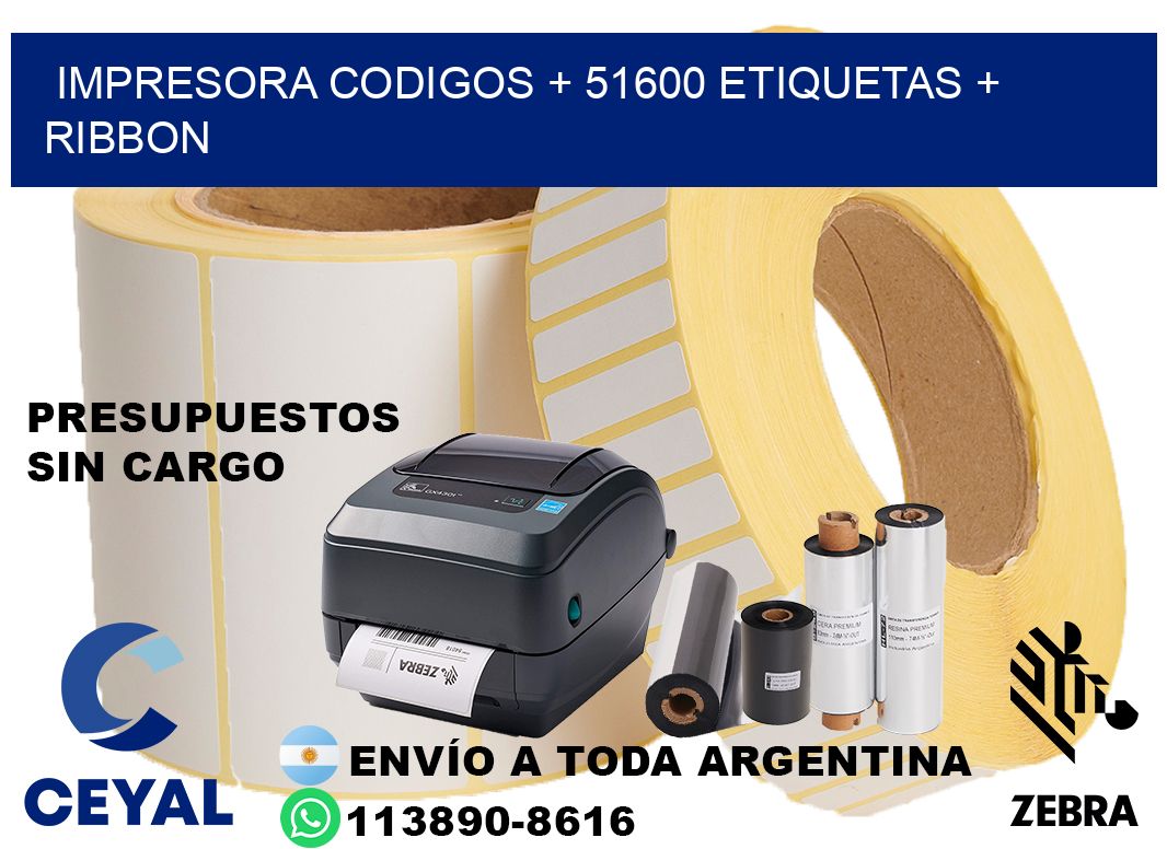 impresora codigos + 51600 etiquetas + ribbon