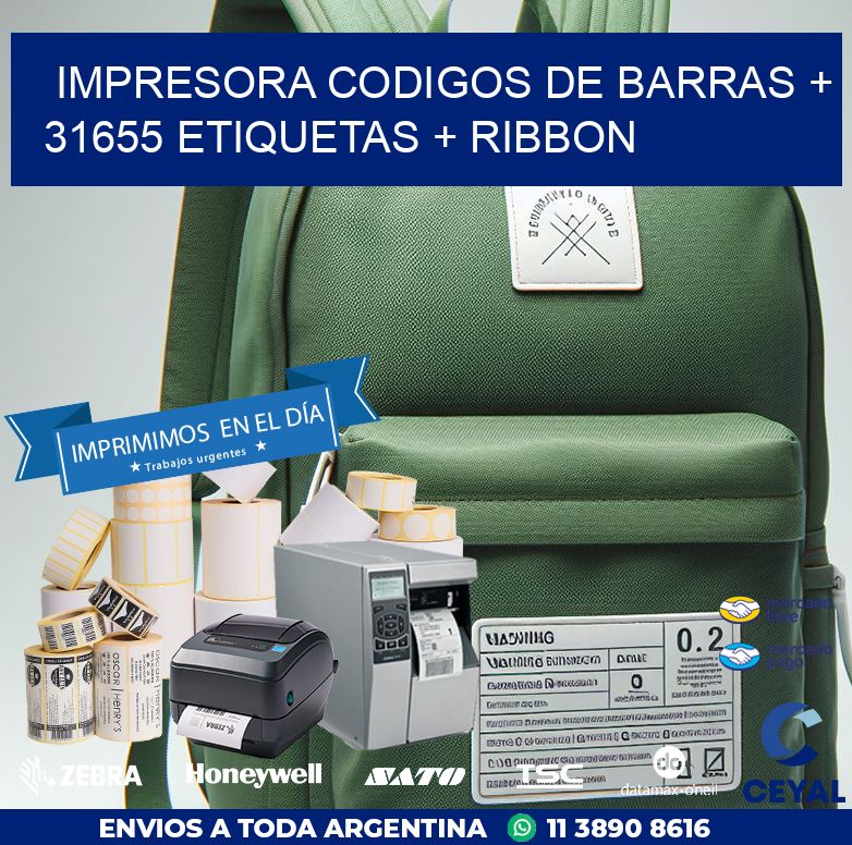 impresora codigos de barras + 31655 etiquetas + ribbon
