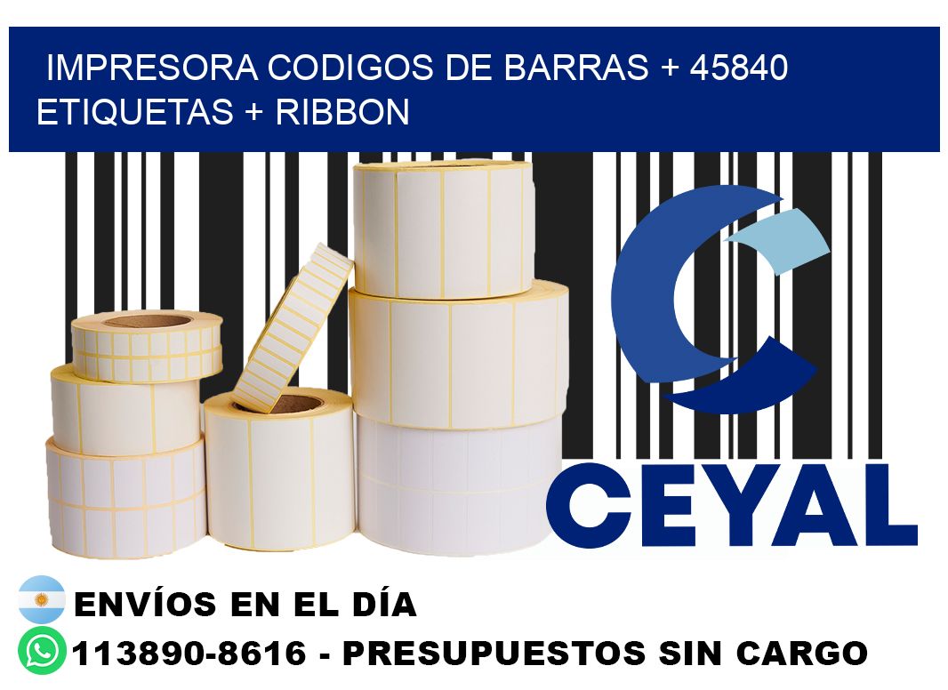 impresora codigos de barras + 45840 etiquetas + ribbon