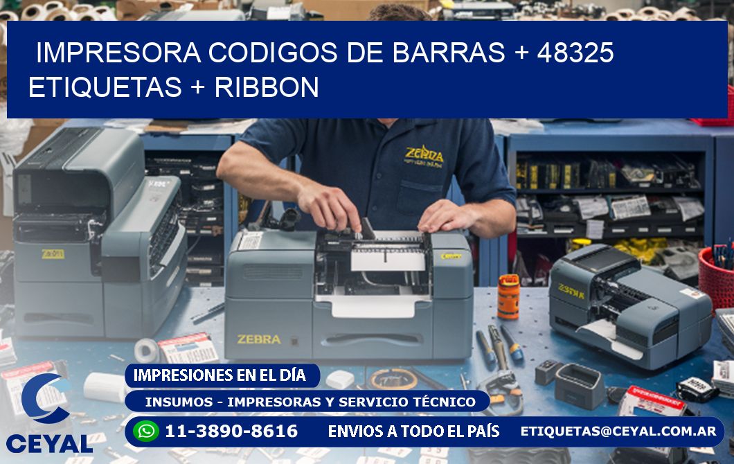 impresora codigos de barras + 48325 etiquetas + ribbon