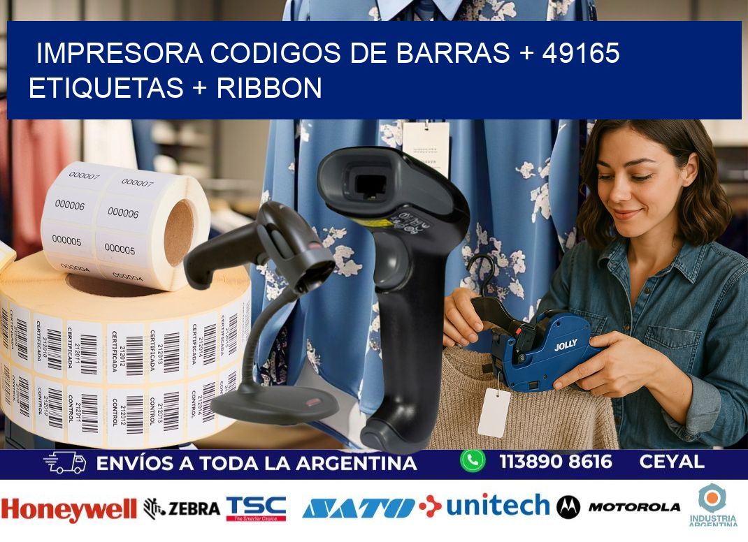 impresora codigos de barras + 49165 etiquetas + ribbon