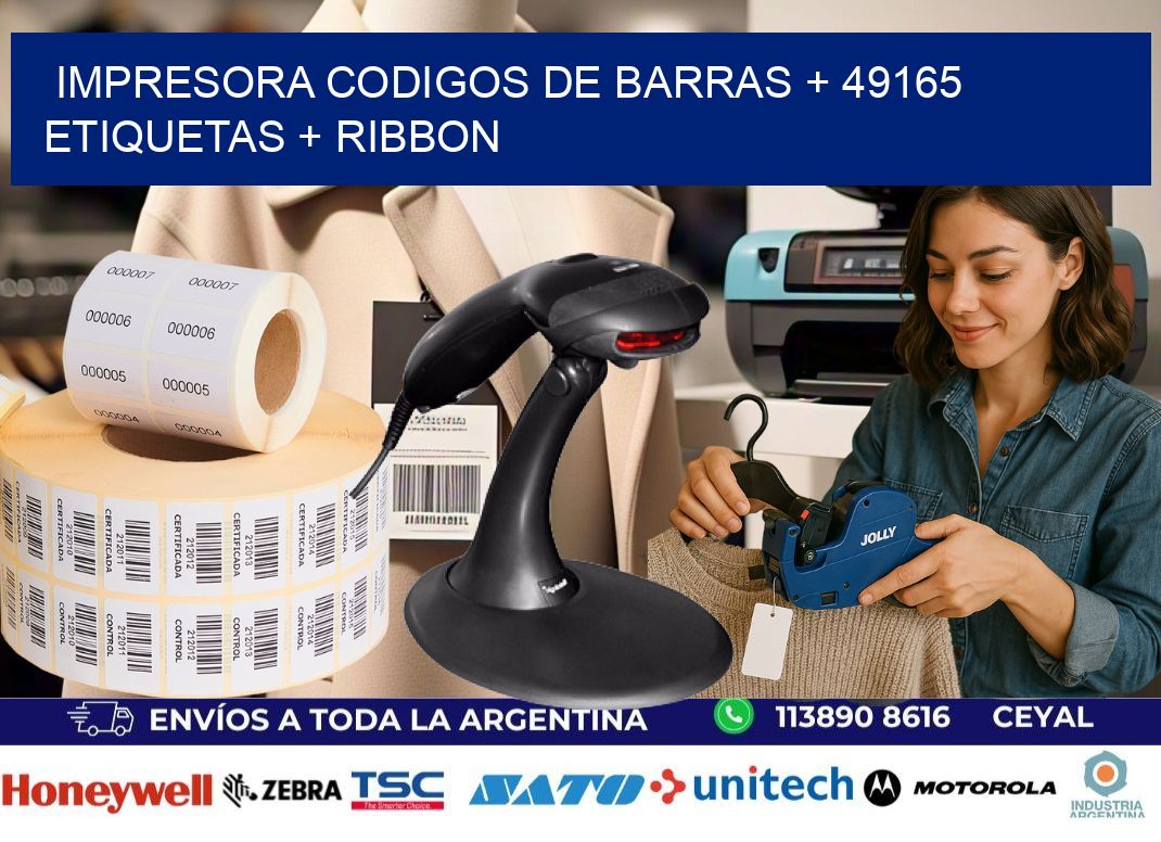 impresora codigos de barras + 49165 etiquetas + ribbon