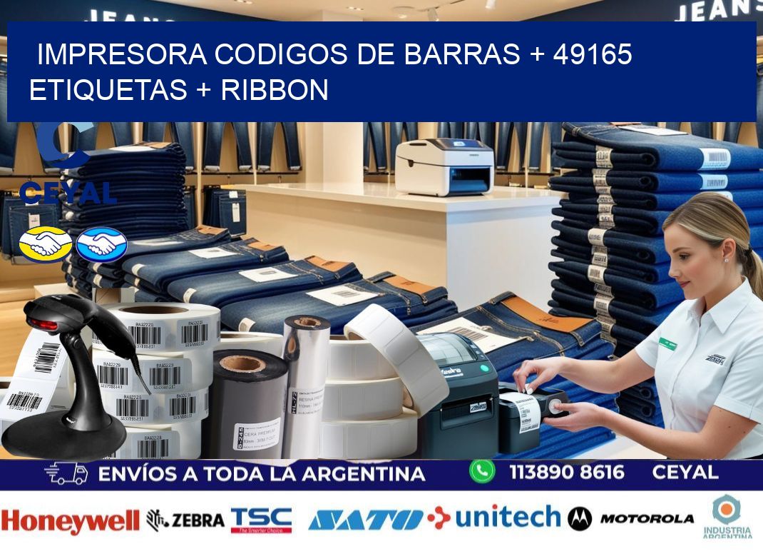 impresora codigos de barras + 49165 etiquetas + ribbon