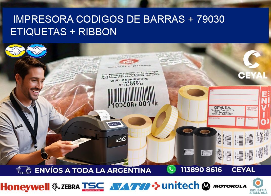 impresora codigos de barras + 79030 etiquetas + ribbon