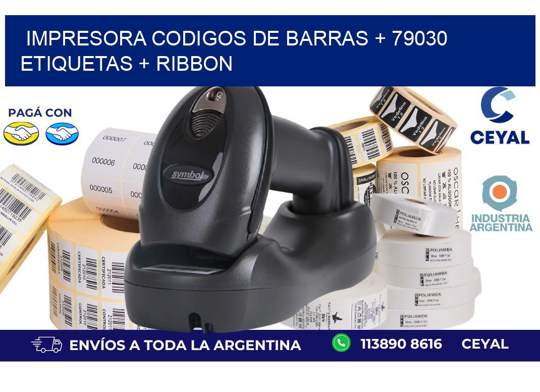 impresora codigos de barras + 79030 etiquetas + ribbon