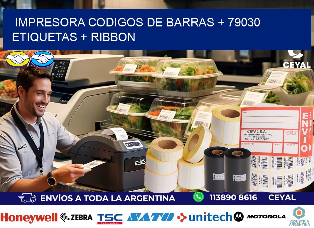 impresora codigos de barras + 79030 etiquetas + ribbon