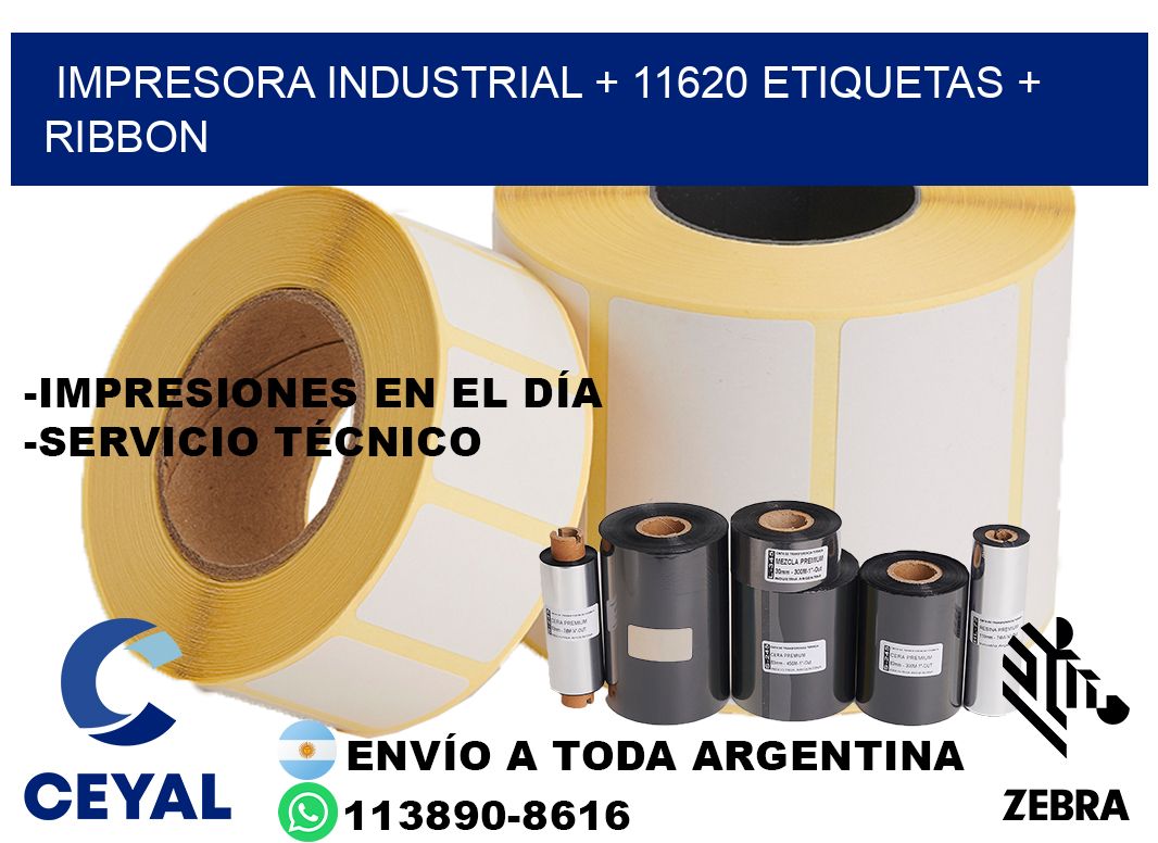 impresora industrial + 11620 etiquetas + ribbon