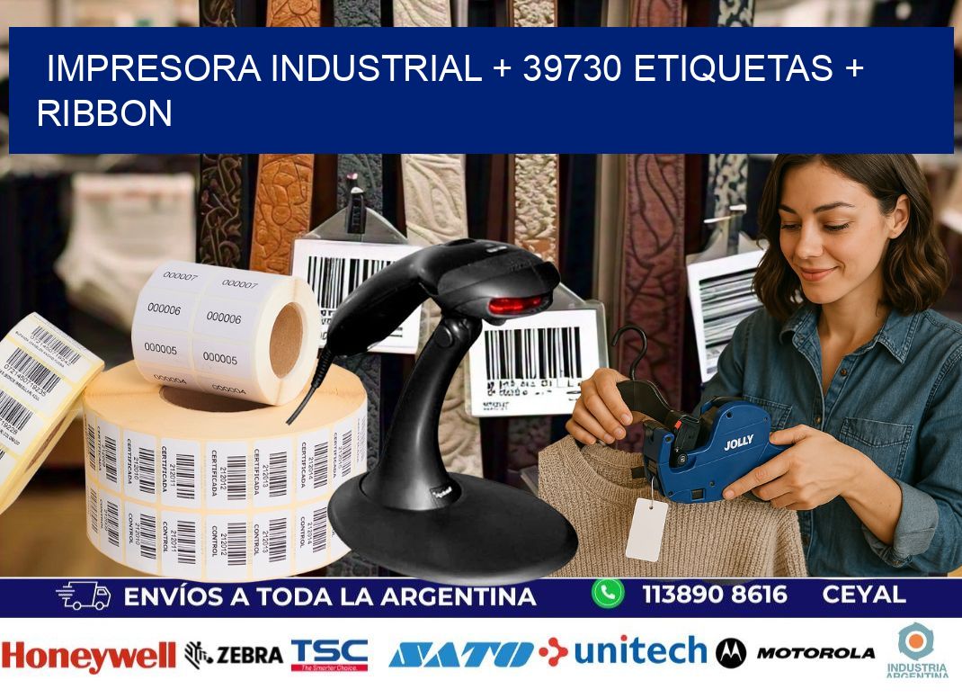 impresora industrial + 39730 etiquetas + ribbon