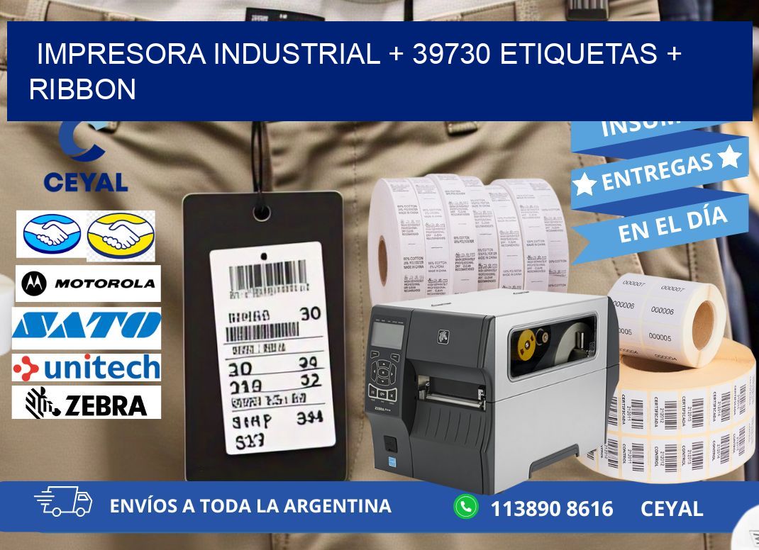 impresora industrial + 39730 etiquetas + ribbon