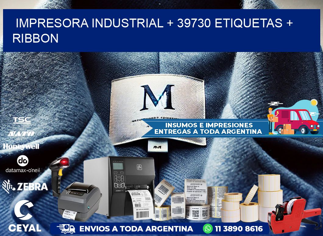 impresora industrial + 39730 etiquetas + ribbon
