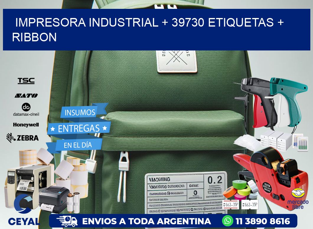 impresora industrial + 39730 etiquetas + ribbon