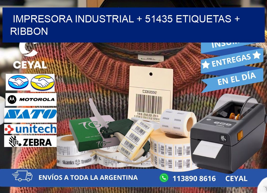 impresora industrial + 51435 etiquetas + ribbon