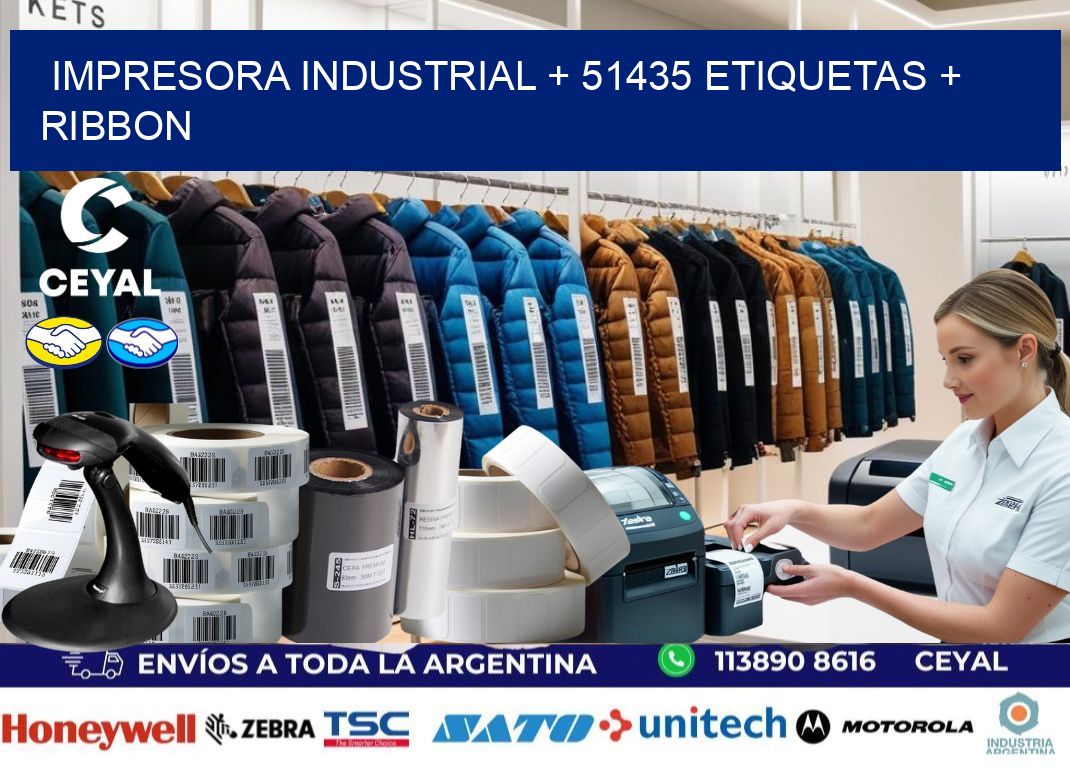 impresora industrial + 51435 etiquetas + ribbon