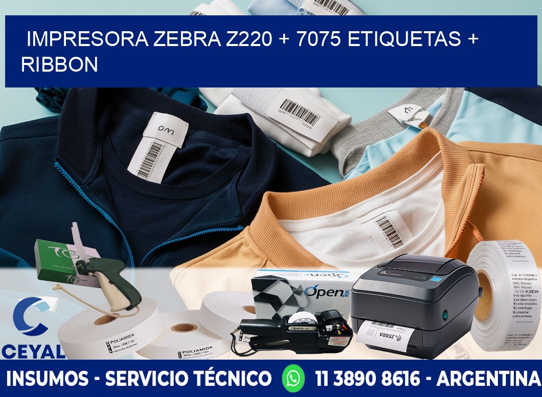 impresora zebra z220 + 7075 etiquetas + ribbon
