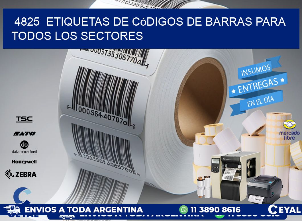 ️4825 Etiquetas de Códigos de Barras para Todos los Sectores