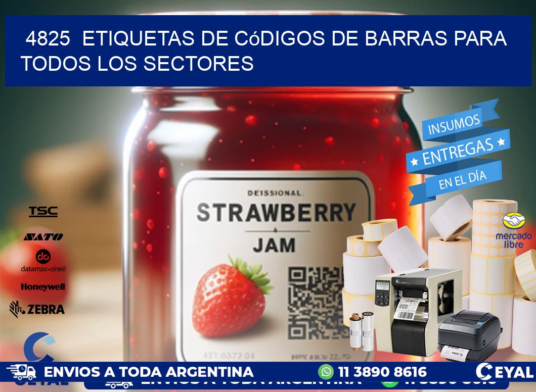 ️4825 Etiquetas de Códigos de Barras para Todos los Sectores
