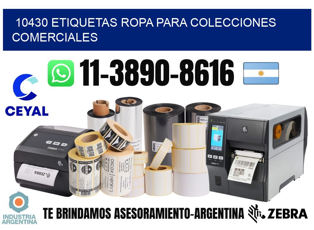10430 Etiquetas ropa para colecciones comerciales