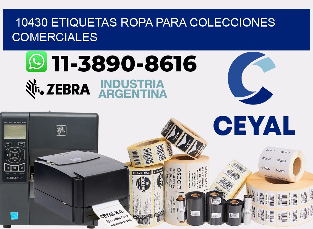 10430 Etiquetas ropa para colecciones comerciales
