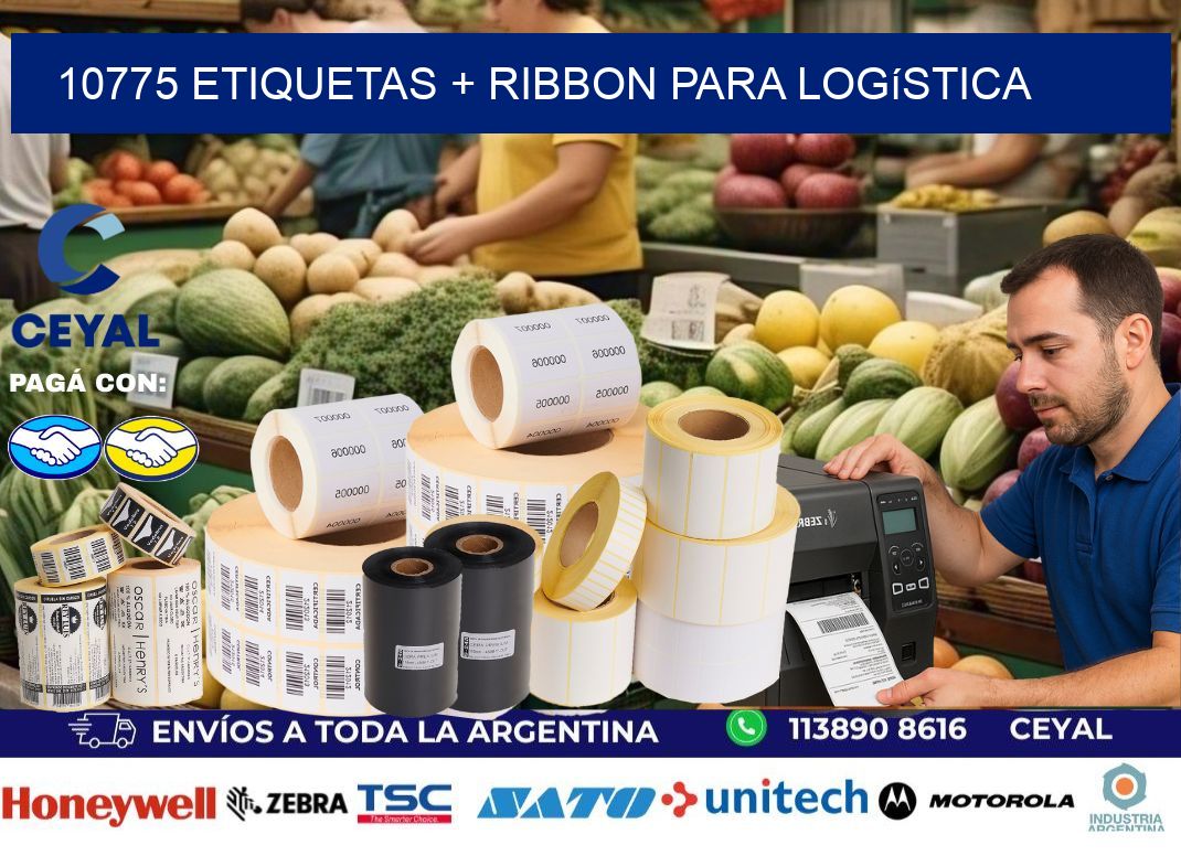 10775 etiquetas + ribbon para logística