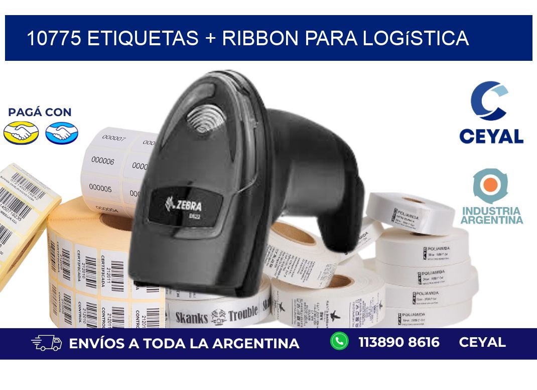 10775 etiquetas + ribbon para logística