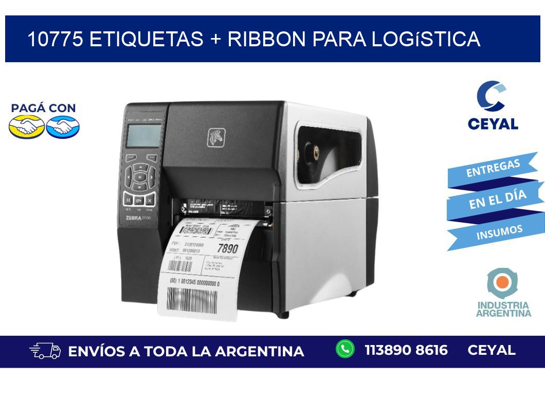 10775 etiquetas + ribbon para logística