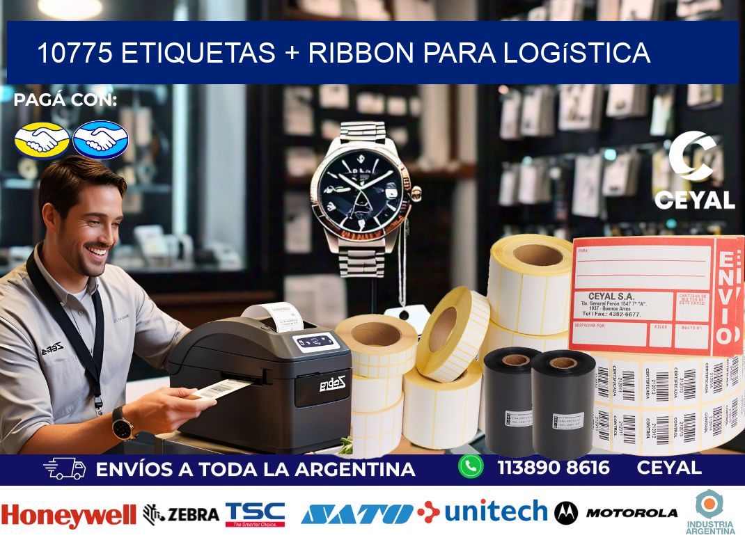 10775 etiquetas + ribbon para logística