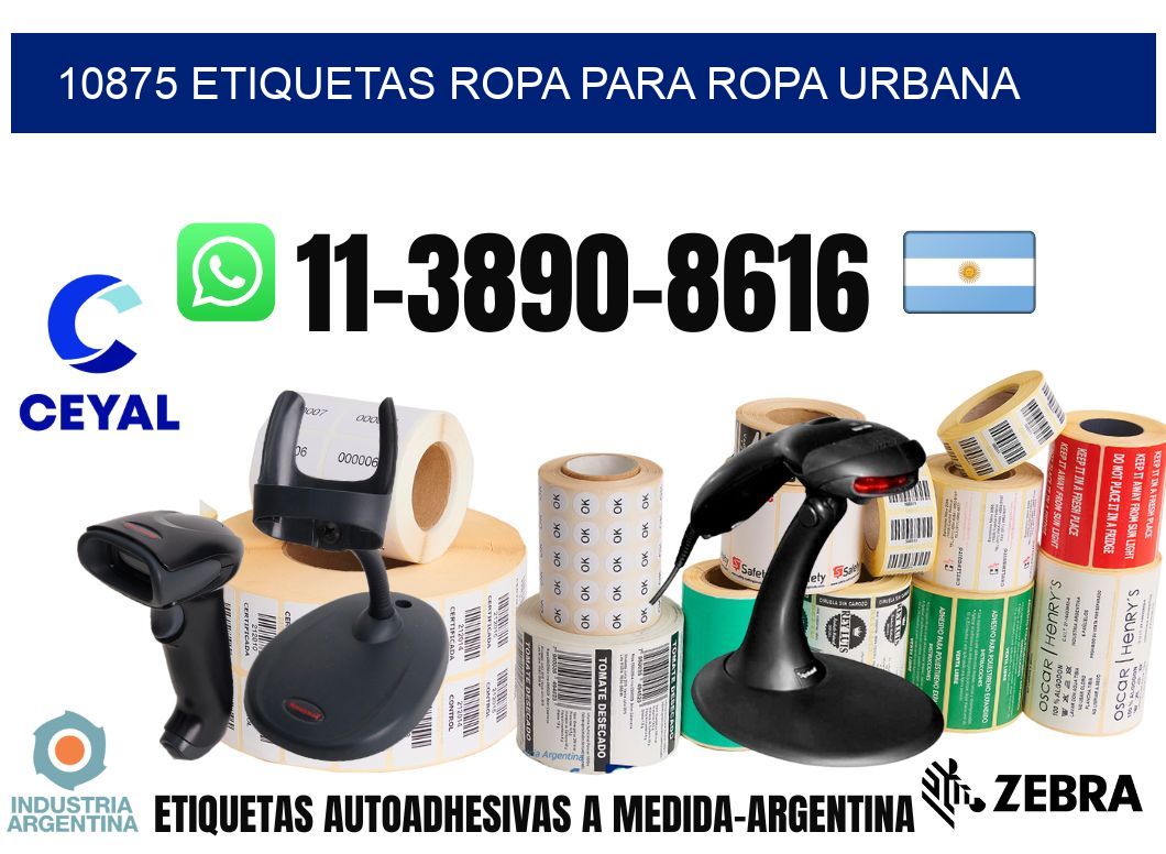 10875 Etiquetas ropa para ropa urbana